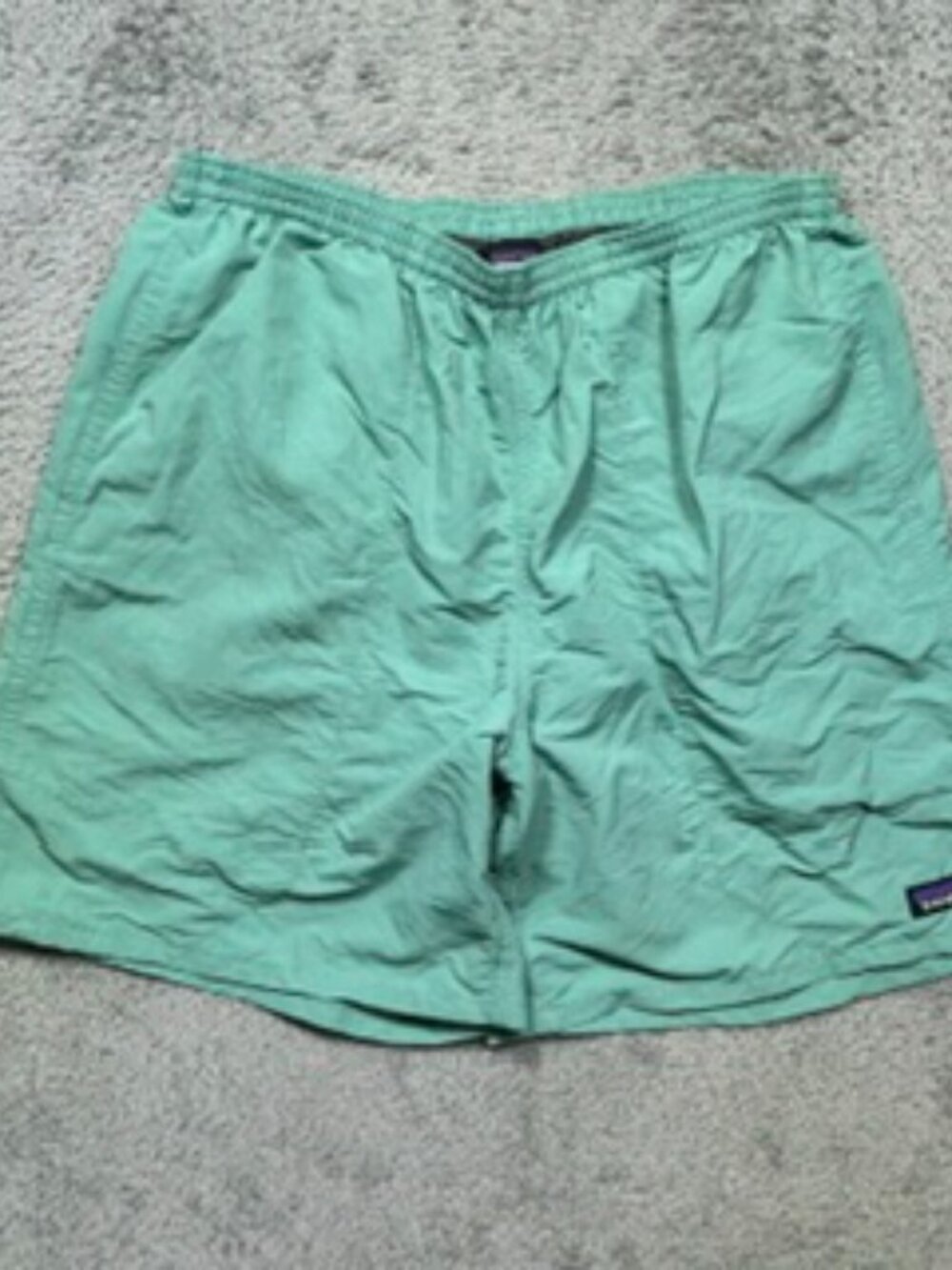 Patagonia Shorts Men's M Mint Baggies Liner Drawstring Hiking Pockets 6" Inseam